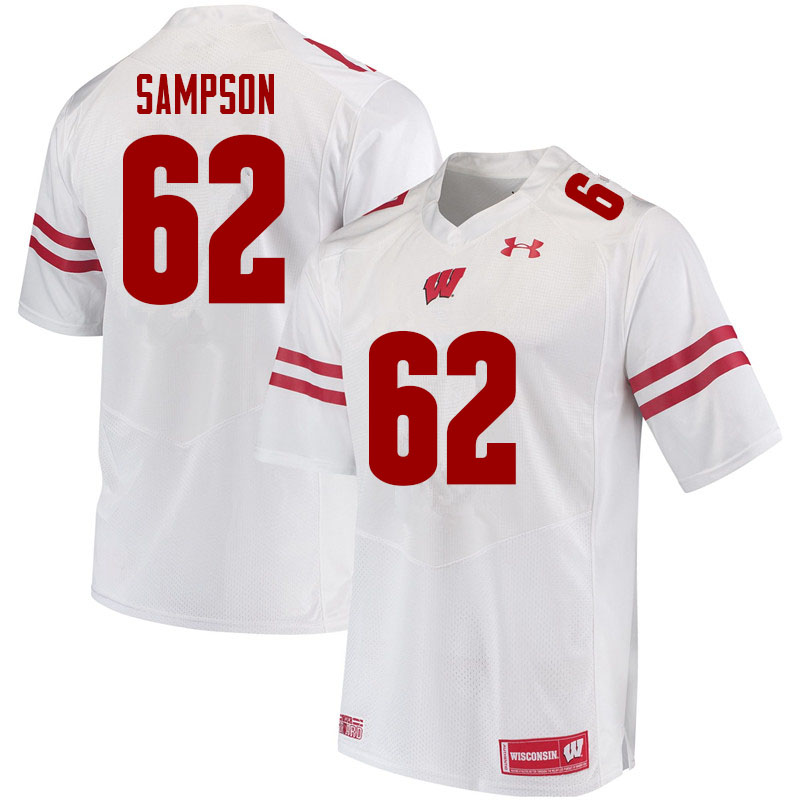 Wisconsin Badgers Men's #62 Cormac Sampson NCAA Under Armour Authentic White College Stitched Football Jersey WQ40Z83FU
